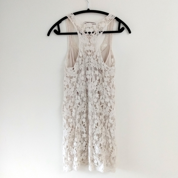 LC Lauren Conrad Ivory Racerback Crochet Dress - Picture 2 of 8